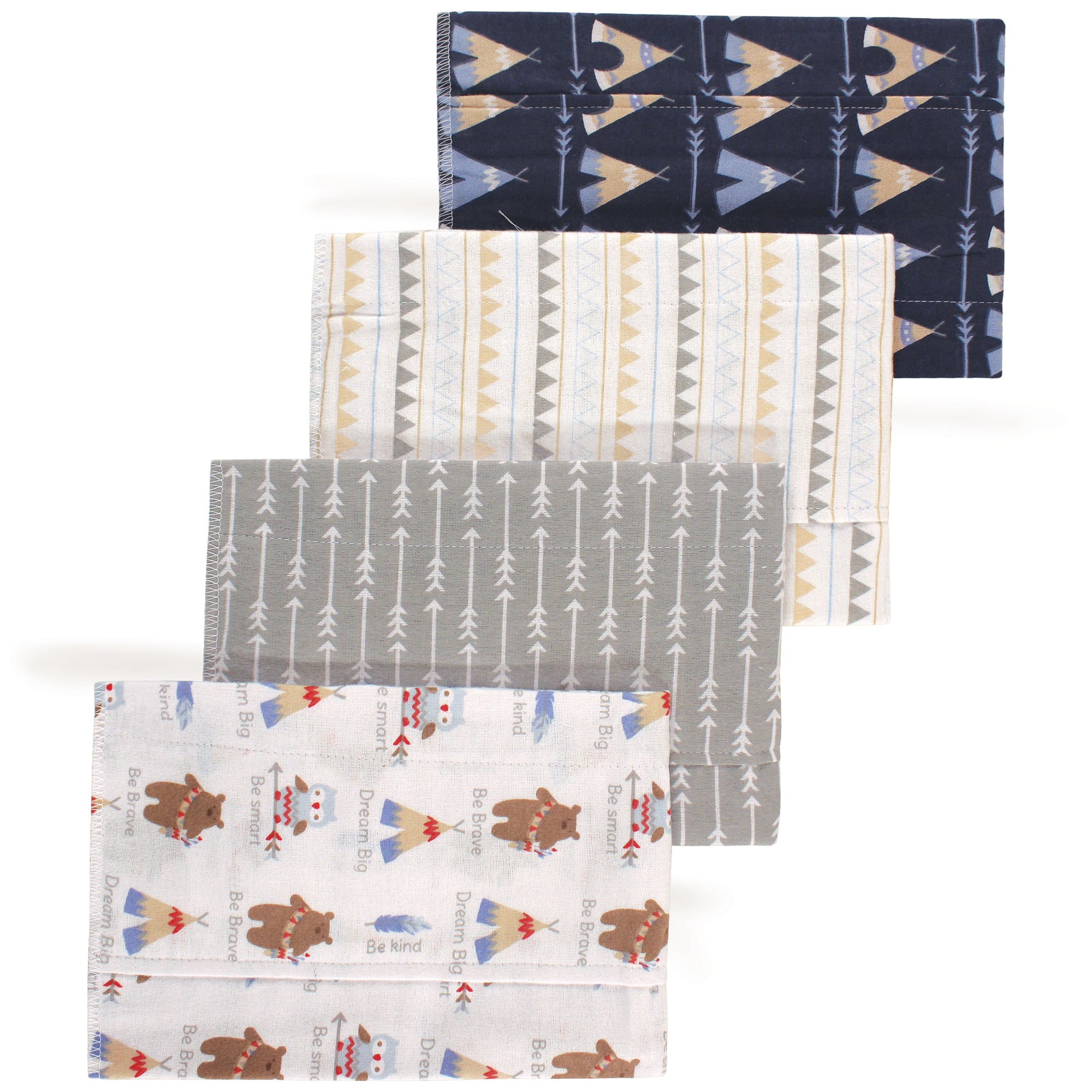 Boys Flannel Burp Cloth Bundle, Tribal Spirit