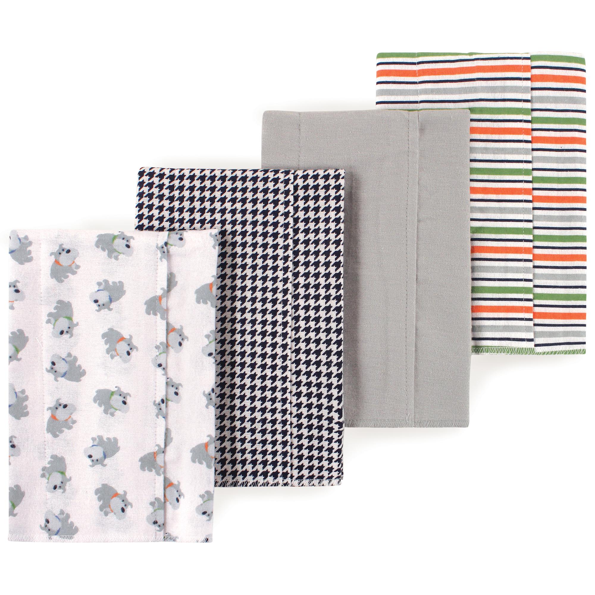 Boys Flannel Burp Cloth Bundle, Playful Puppy