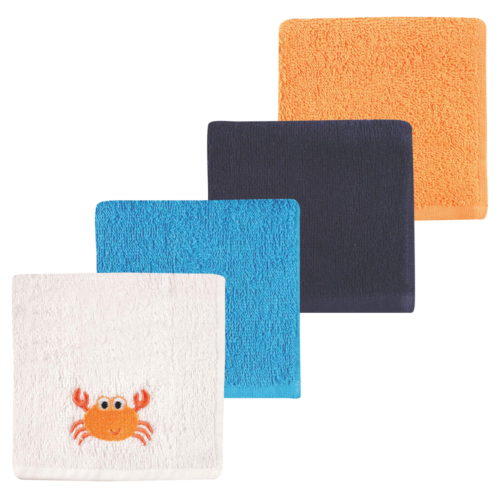 Boys Ultra Soft Cotton Washcloths, Crustacean Crimson