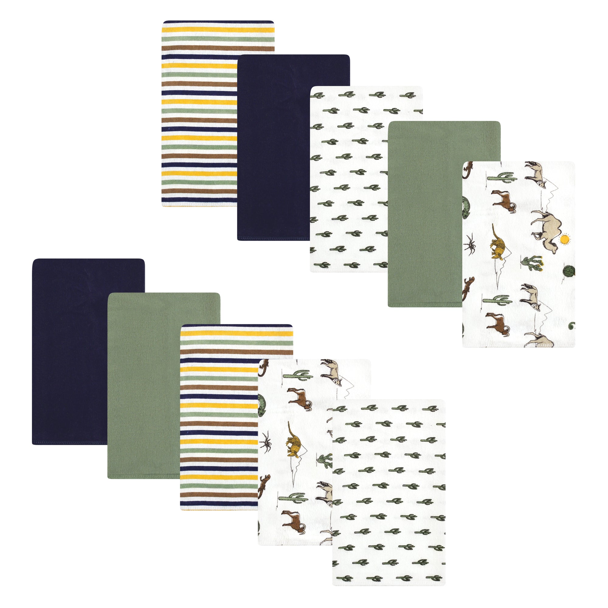 Unisex Flannel Burp Cloth Bundle, Wilderness Friends