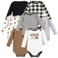 Boys Long Sleeve Bodysuits 7-Pack, Rugged Bison