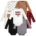Boys Long Sleeve Bodysuits 7-Pack, Chestnut Cub