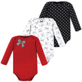 Girls Long Sleeve Bodysuits 3-Pack, Frosted Holiday Knots