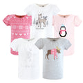 Girls Short Sleeve T-Shirt, Snowy Forest Friends