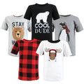 Boys Short Sleeve T-Shirt, Frosted Moose & Penguin
