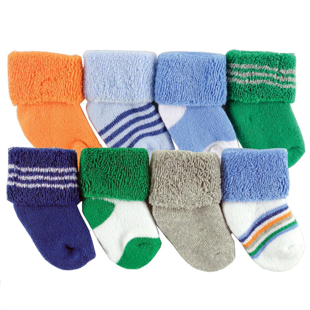 Boys Terry Socks, Tidal Tangerine