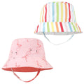 Girls Sun Hat, Blush Rainbow Bands