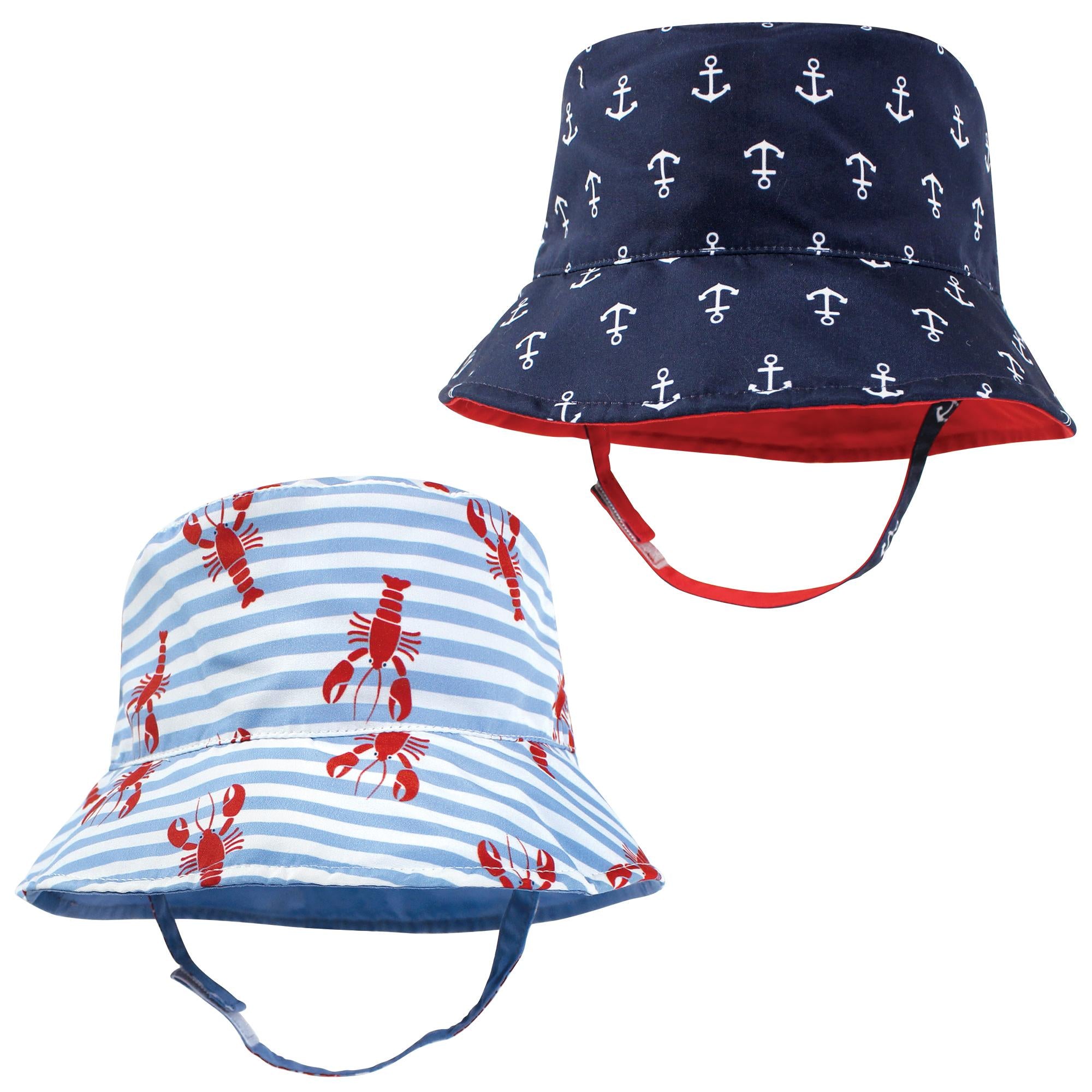 Boys Sun Hat, Seafaring Blue Lobster