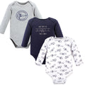 Boys Long Sleeve Bodysuits 3-Pack, Cloudy Aviator