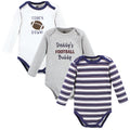 Boys Long Sleeve Bodysuits 3-Pack, Ash Gridiron Pal
