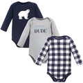 Boys Long Sleeve Bodysuits 3-Pack, Arctic Cub