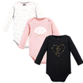 Girls Long Sleeve Bodysuits 3-Pack, Peony Petals