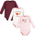 Girls Long Sleeve Bodysuits 3-Pack, Autumn Buttercream