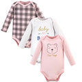 Girls Long Sleeve Bodysuits 3-Pack, Rosy Little Cub