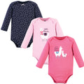 Girls Long Sleeve Bodysuits 3-Pack, Rosy Llama Pals
