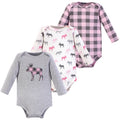 Girls Long Sleeve Bodysuits 3-Pack, Blush Forest Friend