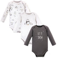 Unisex Long Sleeve Bodysuits 3-Pack, Silver Tundra Penguin