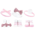 Girls Matching Socks and Hair Accessory Set, Shimmering Petal
