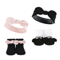 Girls Matching Socks and Hair Accessory Set, Pink Plush Knot