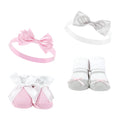 Girls Matching Socks and Hair Accessory Set, Rose Slate