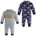 Boys Cozy Soft Plush Jumpsuits, Silver Scrimmage