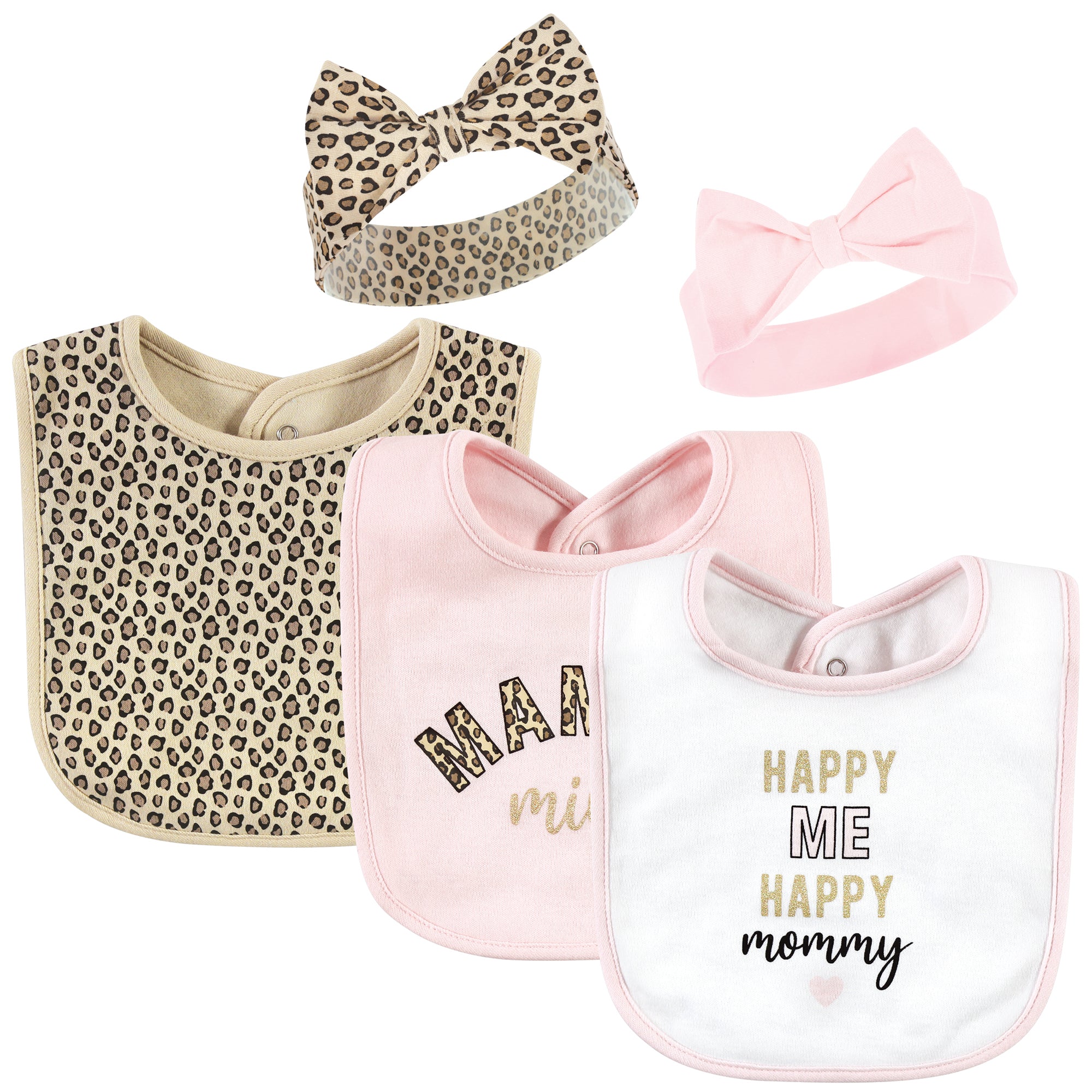 Girls Bib and Head Accessory Bundle, Wildcat Rose Mama