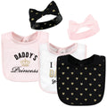 Girls Bib and Head Accessory Bundle, Sweet Royal Pink