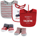 Boys Matching Bib and Socks Feeding Set, Sweetheart Pickup