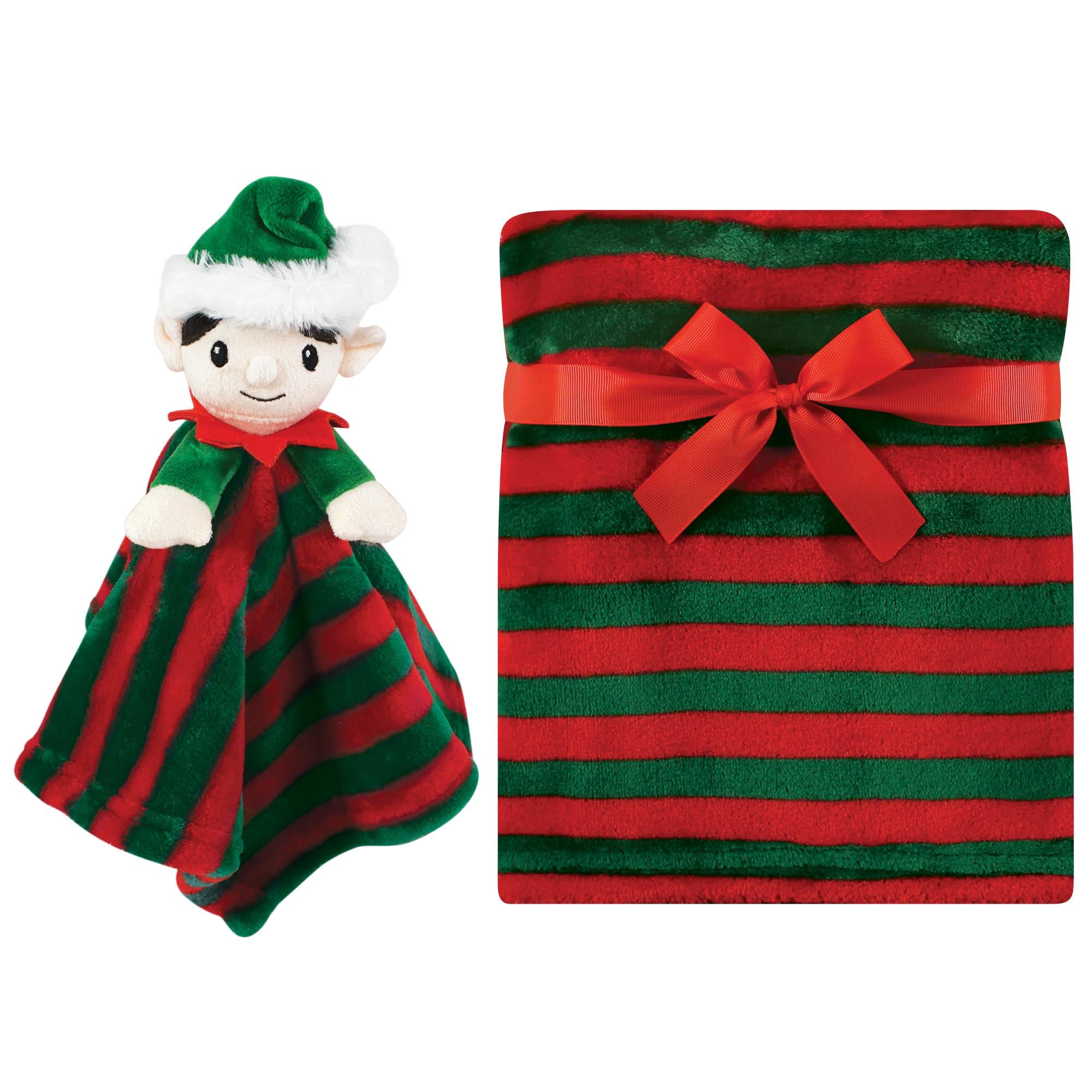 Unisex Plush Blanket with Lovey, Holiday Sprite