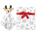 Girls Plush Blanket with Lovey, Blushing Reindeer