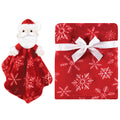 Unisex Plush Blanket with Lovey, Holiday Snowfall