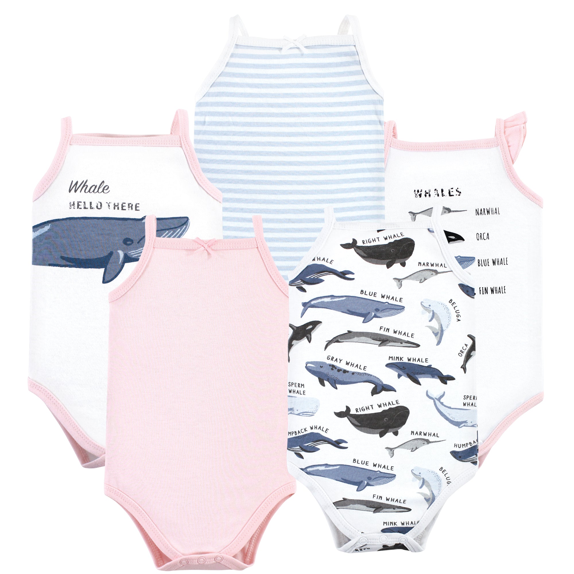Girls Sleeveless Bodysuits, Rose Mermaid Whales