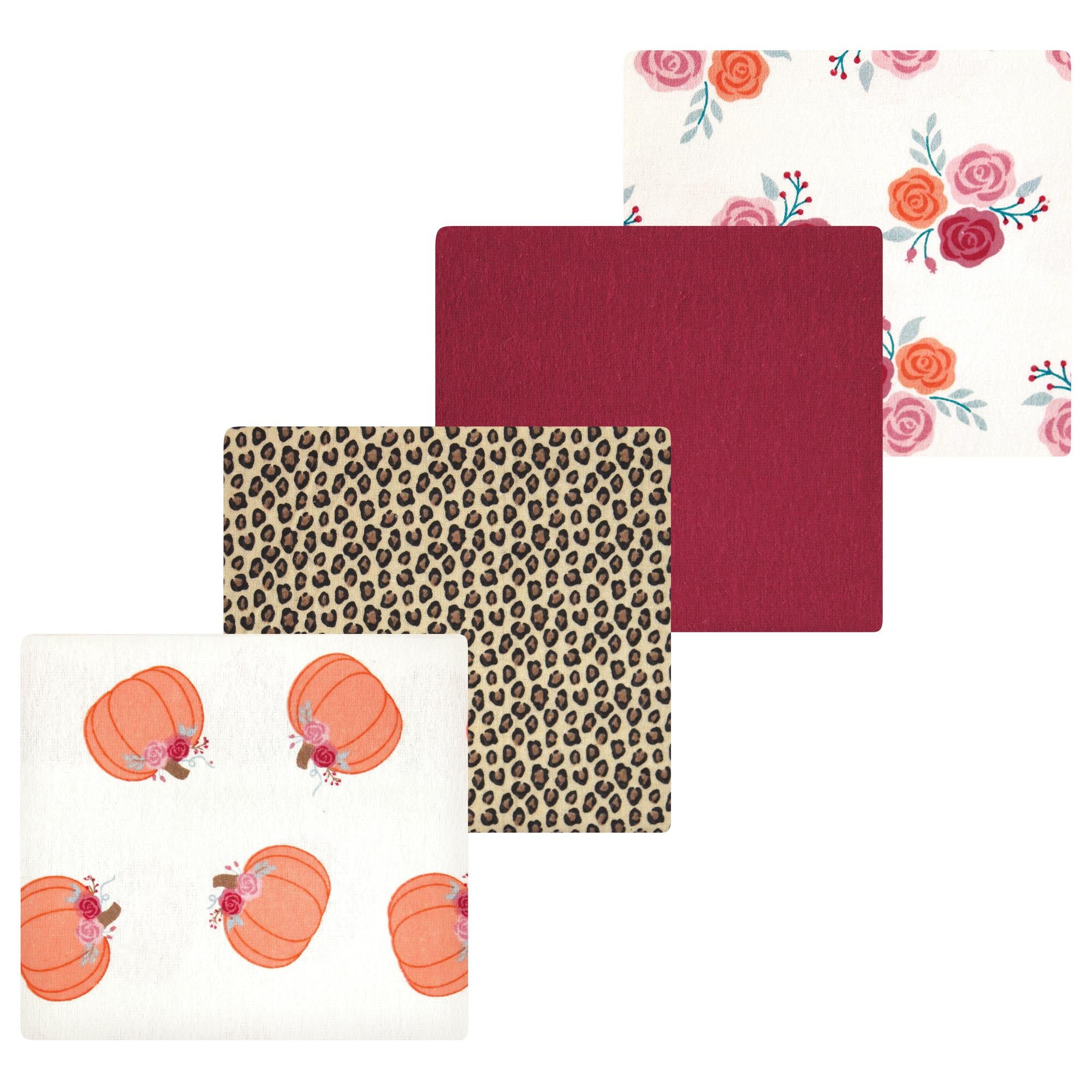 Girls Flannel Receiving Blankets Bundle, Sweet Autumn Gourd