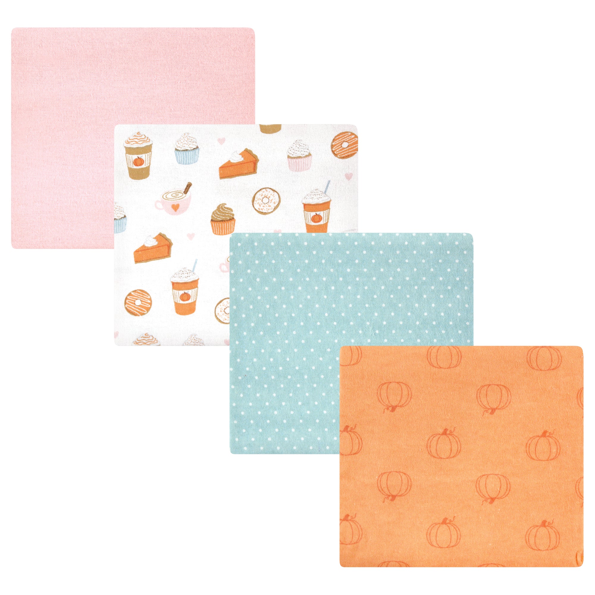 Girls Flannel Receiving Blankets Bundle, Amber Harvest