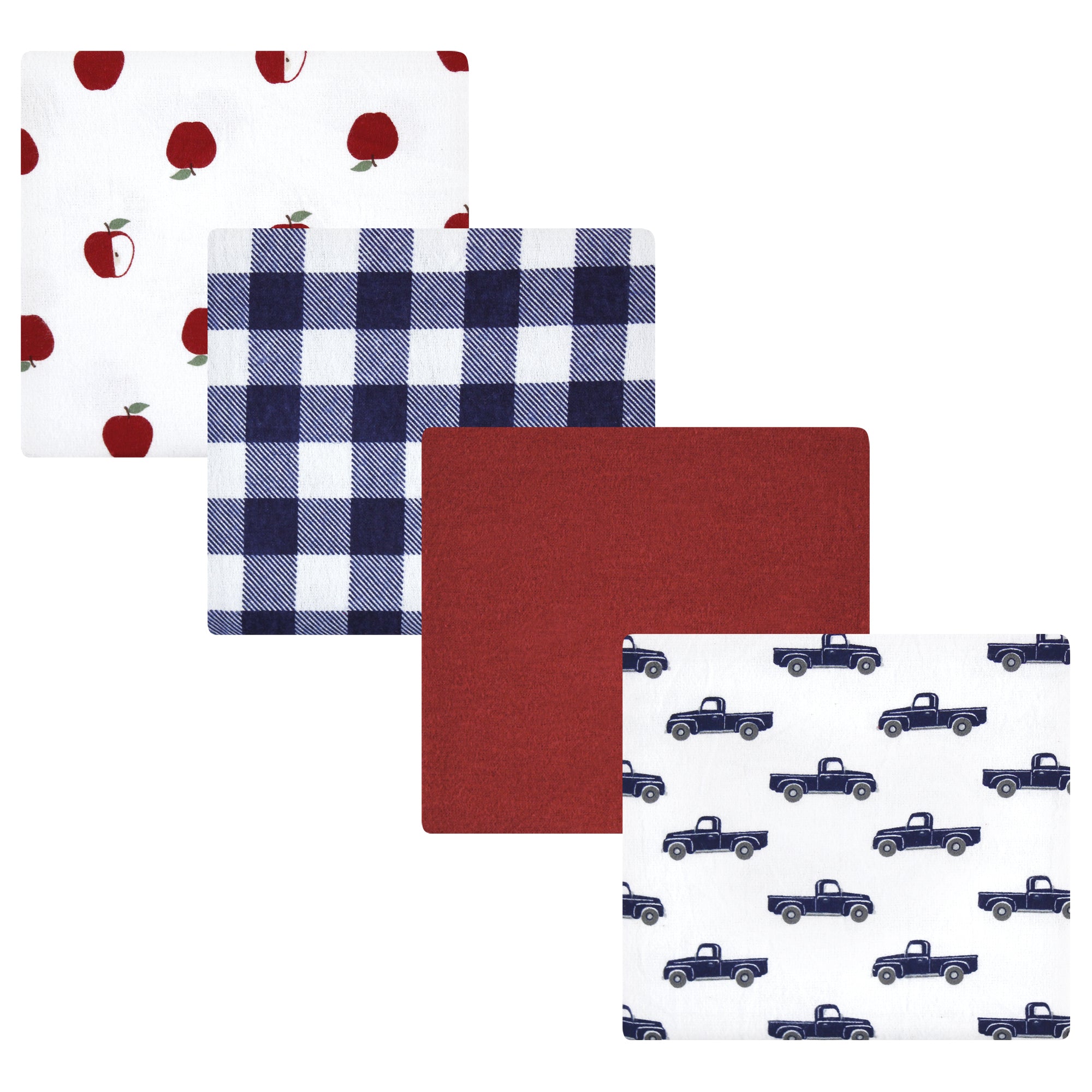 Boys Flannel Receiving Blankets Bundle, Crimson Harvest