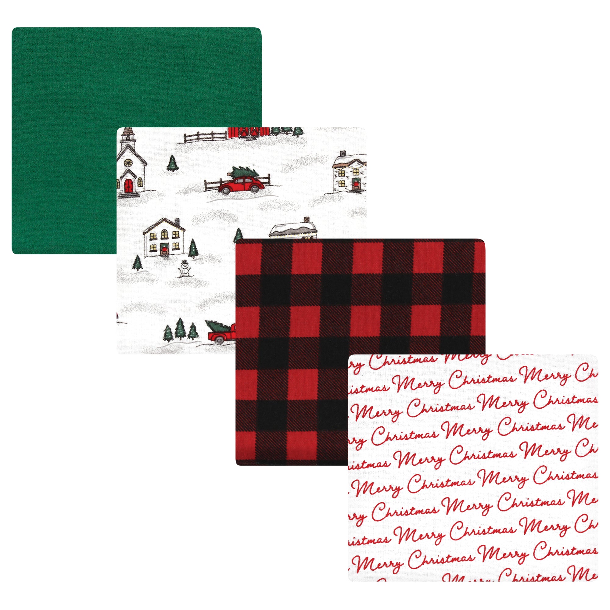 Unisex Flannel Receiving Blankets Bundle, Winter Wonderland