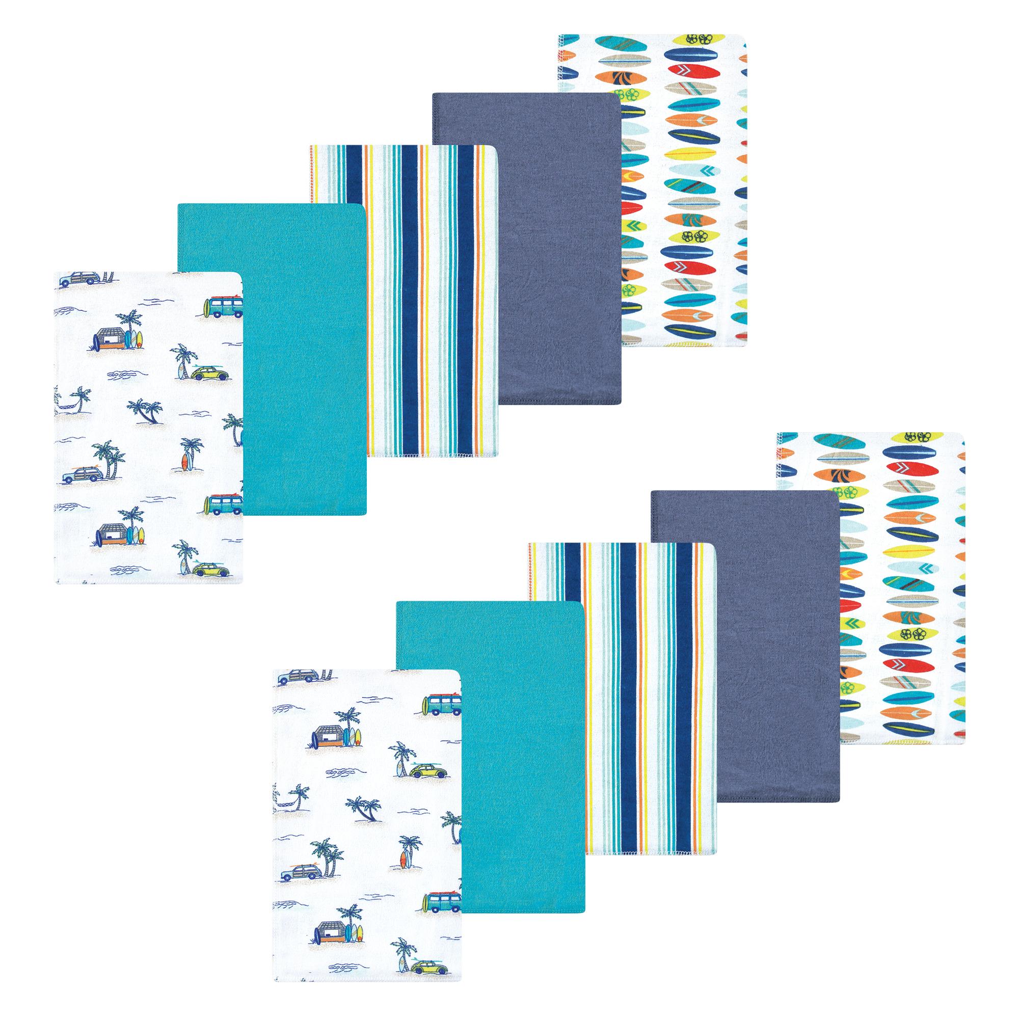 Boys Flannel Burp Cloth Bundle, Beach Boy Blue