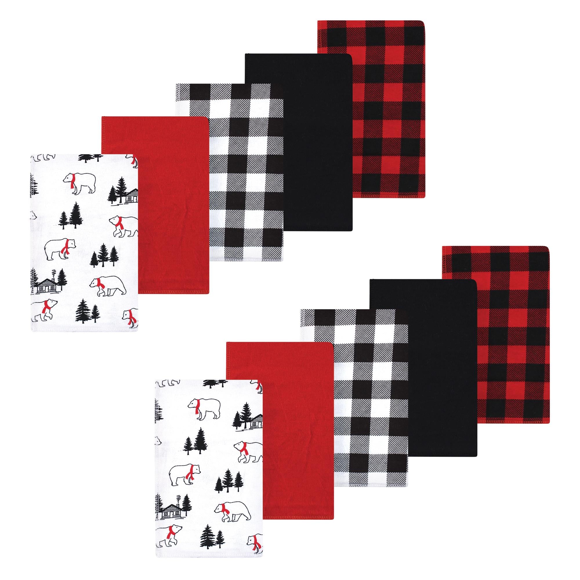 Boys Flannel Burp Cloth Bundle, Lumberjack Grizzly
