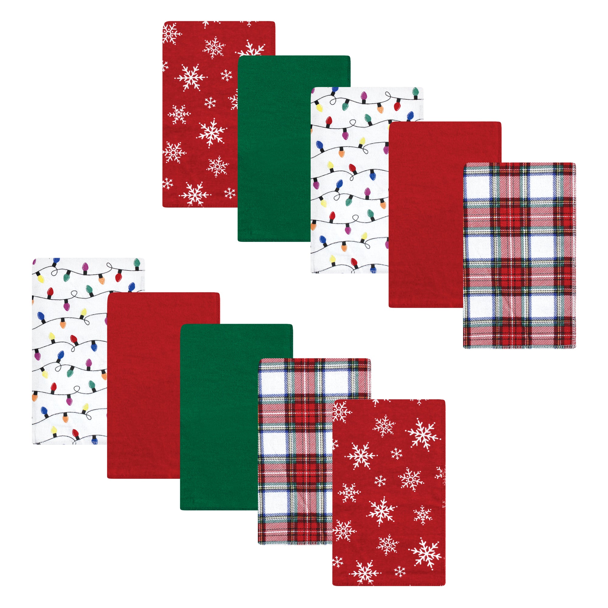 Unisex Flannel Burp Cloth Bundle, Snowy Highland Plaid