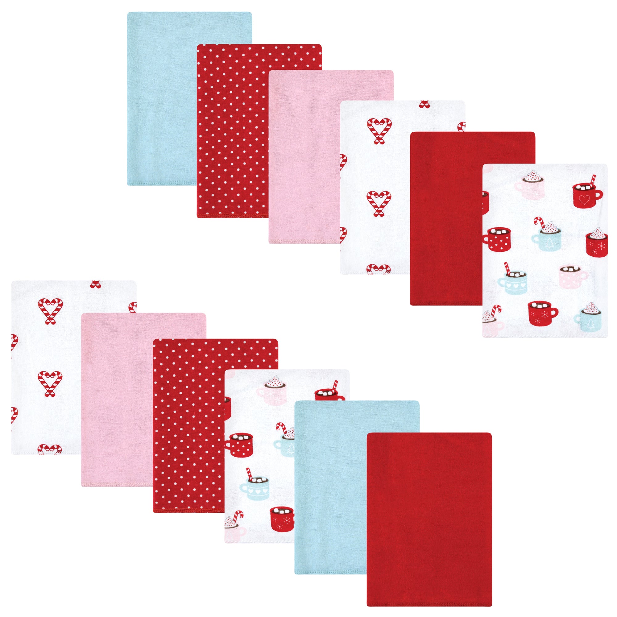 Girls Flannel Burp Cloth Bundle, Cozy Mocha Swirl