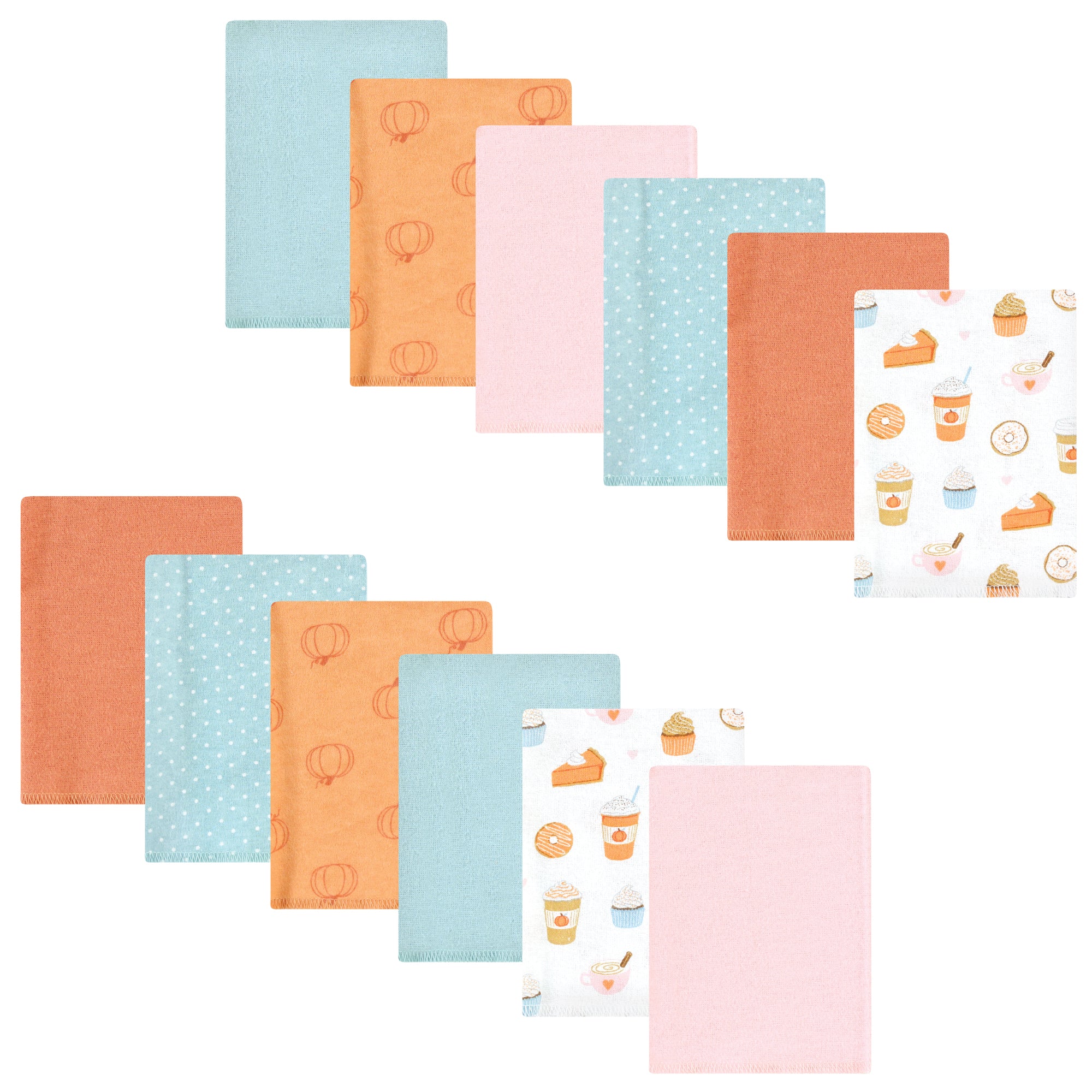 Girls Flannel Burp Cloth Bundle, Amber Harvest