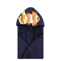 Boys Animal Face Hooded Bath Towel, Ocean Reef Orange