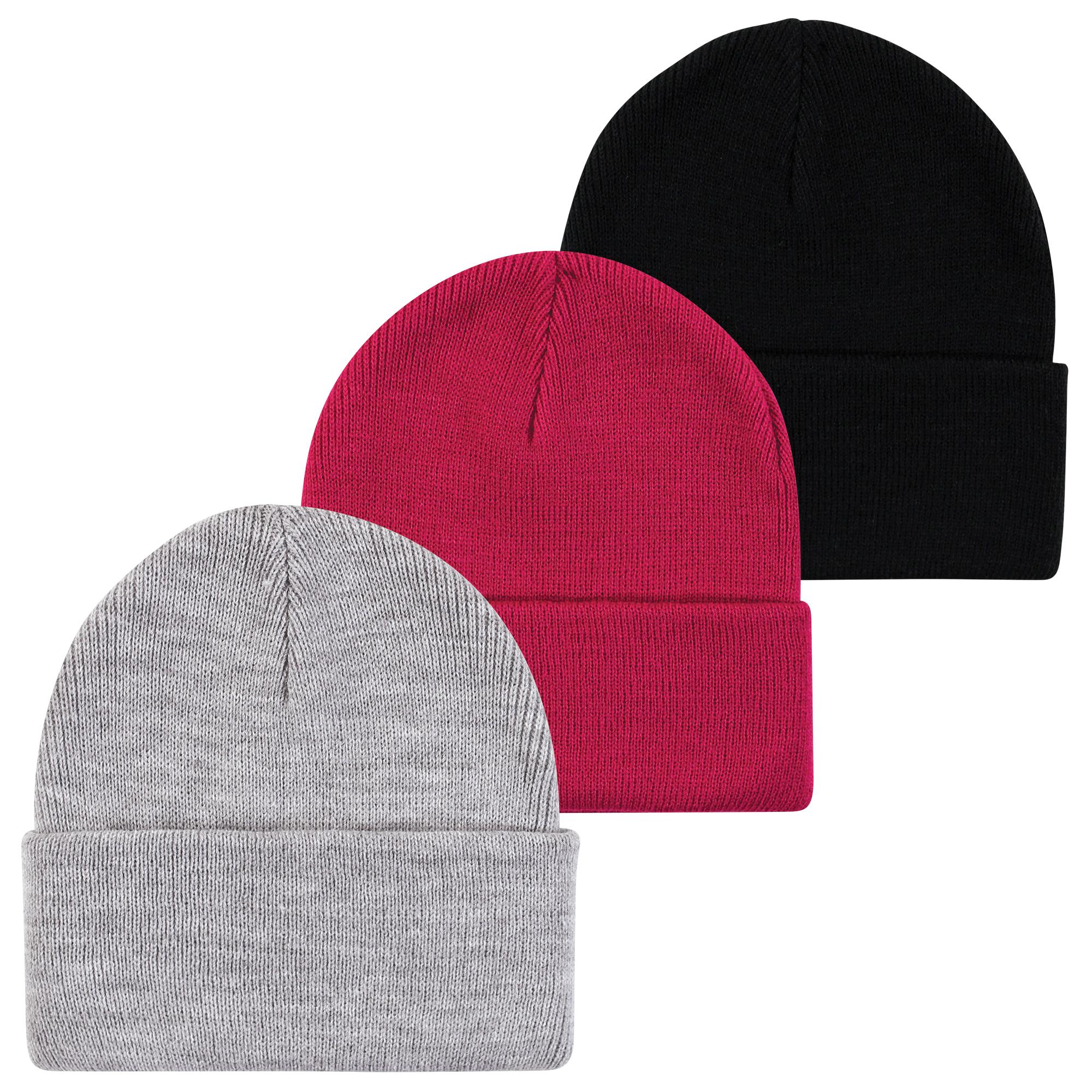 Girls Knit Caps and Beanies, Berry Petal