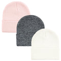 Girls Knit Caps and Beanies, Blush and Snow