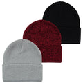 Unisex Knit Caps and Beanies, Crimson Charcoal Marl