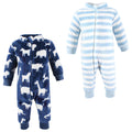 Boys Cozy Soft Plush Jumpsuits, Indigo Safari