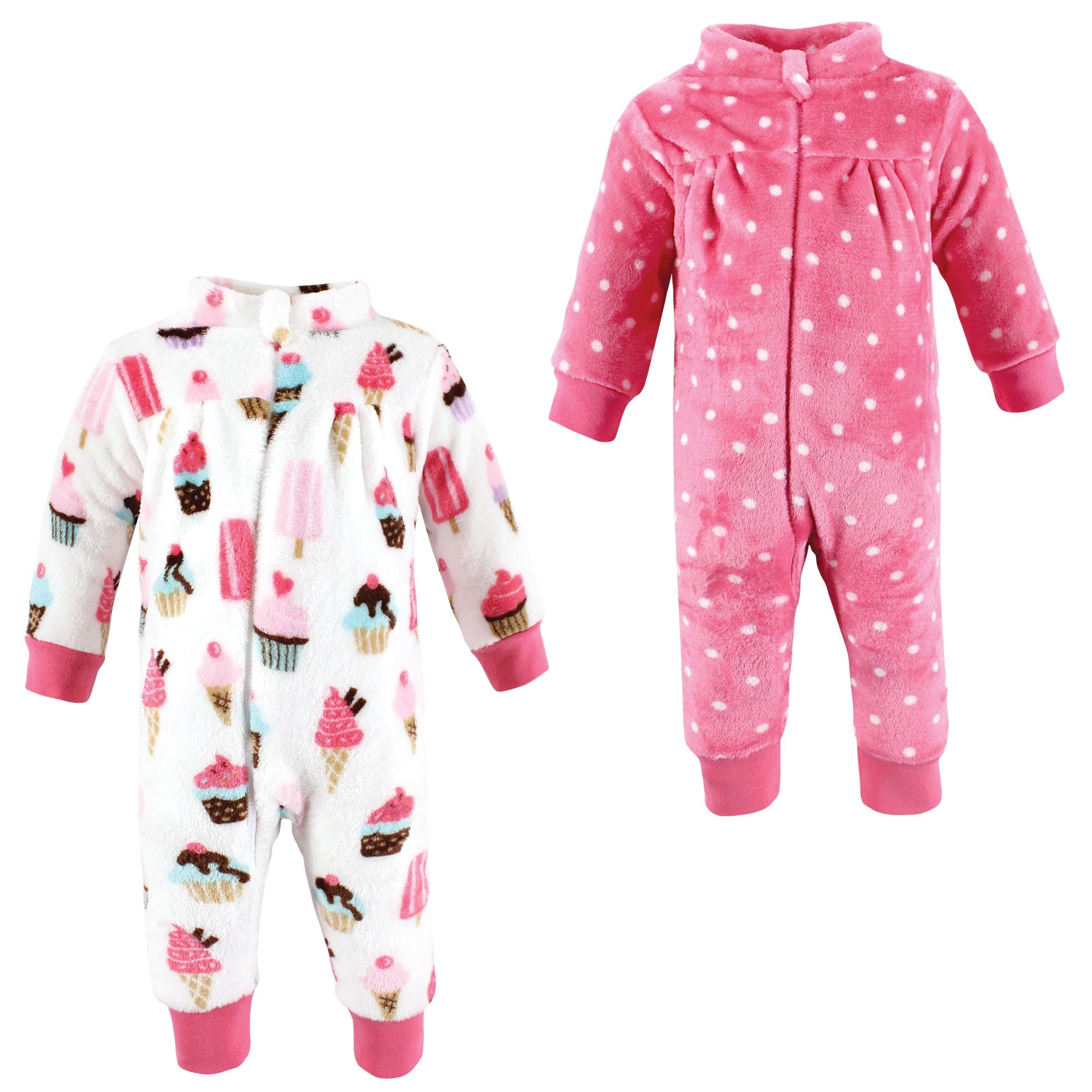 Girls Cozy Soft Plush Jumpsuits, Chilled Creamy Swirl