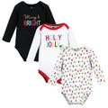 Girls Long Sleeve Bodysuits 3-Pack, Holiday Radiance
