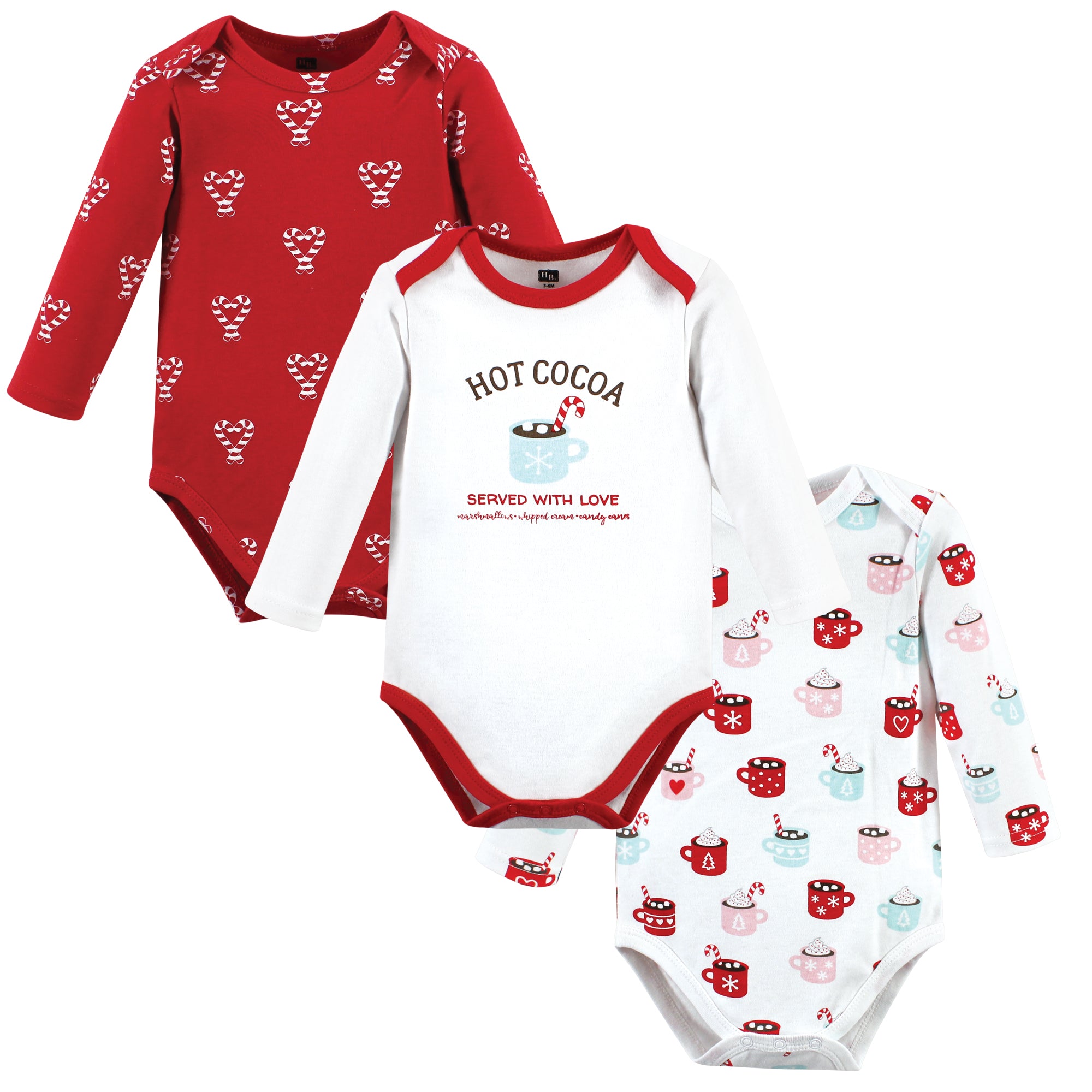 Girls Long Sleeve Bodysuits 3-Pack, Cozy Mocha Swirl