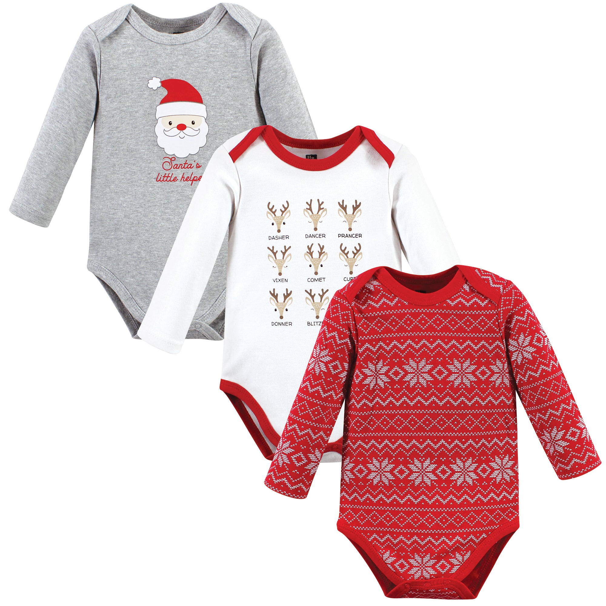Unisex Long Sleeve Bodysuits 3-Pack, St. Nick's Stag